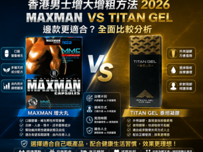香港男士增大增粗方法：MAXMAN VS TITAN GEL 邊款更適合